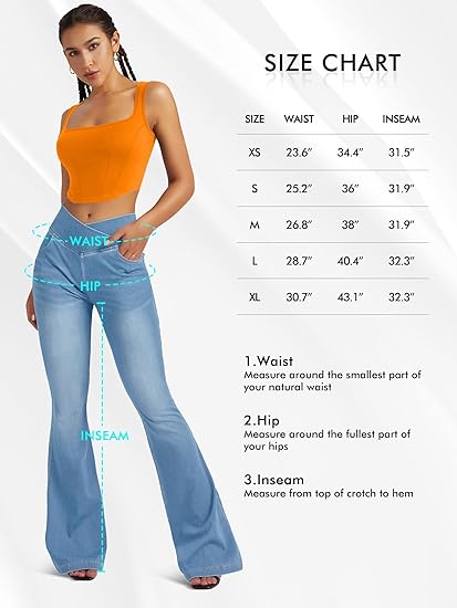 Light Blue High-Waist Bell-Bottom Jeans