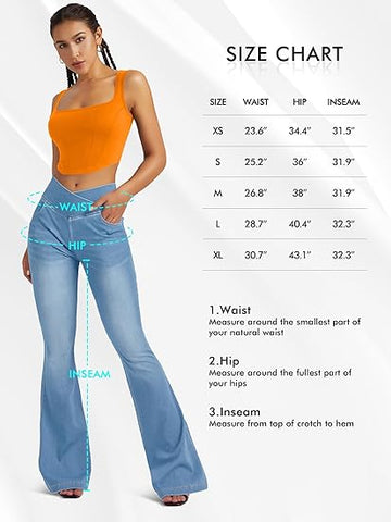 Light Blue High-Waist Bell-Bottom Jeans